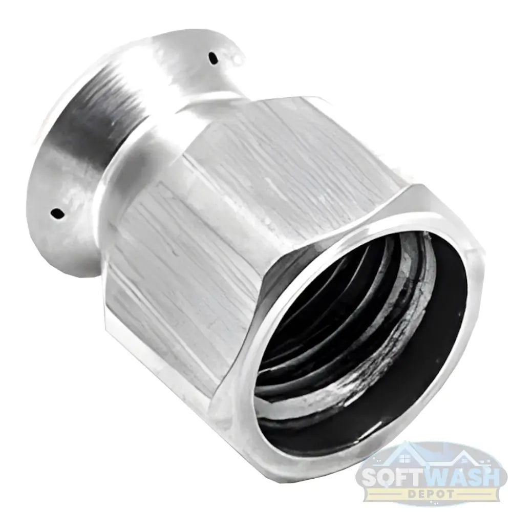 1/4 inch stainless steel fixed 8.0 sewer nozzle with button nose, front jet, and three rear jets for pressure washer sewer and drain cleaning. - Soft Wash Depot