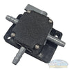 1/4" Hose Barb Series 326 3-Way PVC Ball Valve with FKM seals and mounting bracket for soft wash, agricultural, and chemical transfer systems. - Soft Wash Depot
