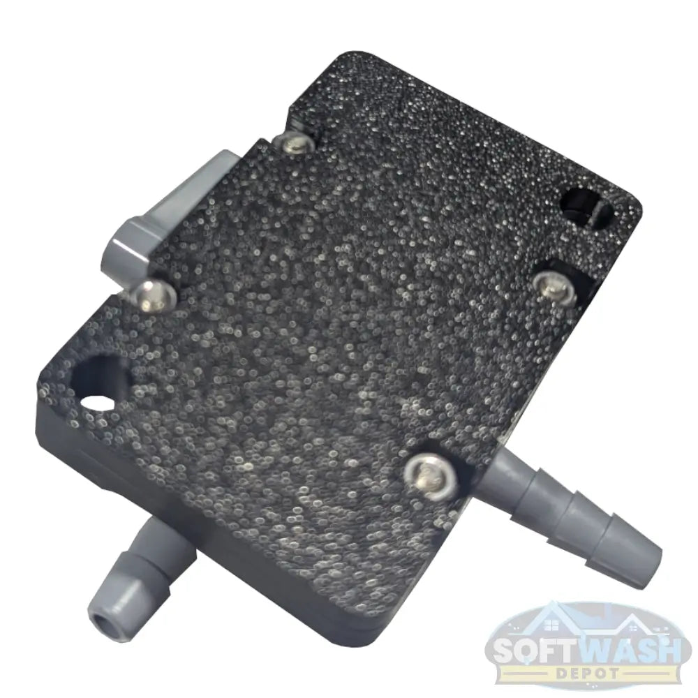 1/4" Hose Barb Series 326 3-Way PVC Ball Valve with FKM seals and mounting bracket for soft wash, agricultural, and chemical transfer systems. - Soft Wash Depot