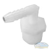 1/4 inch hose barb x 1/2 inch MNPT natural nylon 90 degree elbow fitting for fluid transfer. - Soft Wash Depot