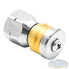 1/4 inch rotating 4.5 stainless steel sewer nozzle with rotating brass collar for pressure washer drain and sewer line cleaning. - Soft Wash Depot