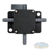 1/4" Hose Barb Series 326 3-Way PVC Ball Valve with FKM seals and mounting bracket for soft wash, agricultural, and chemical transfer systems. - Soft Wash Depot