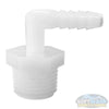 1/4 inch hose barb x 1/2 inch MNPT natural nylon 90 degree elbow fitting for fluid transfer. - Soft Wash Depot