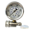 10,000 PSI Top Mount Gauge on Stainless QC Fitting