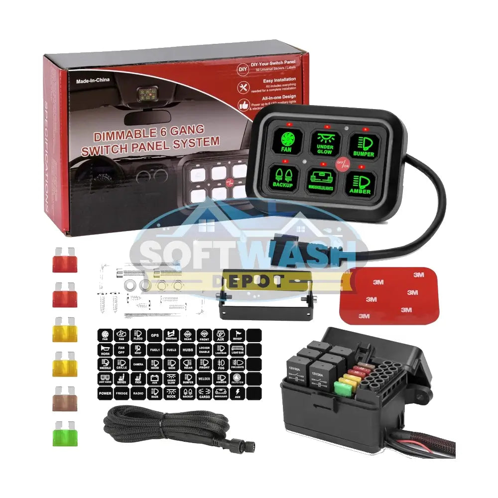 12v 6 Gang Switch Panel w/ Fuse System