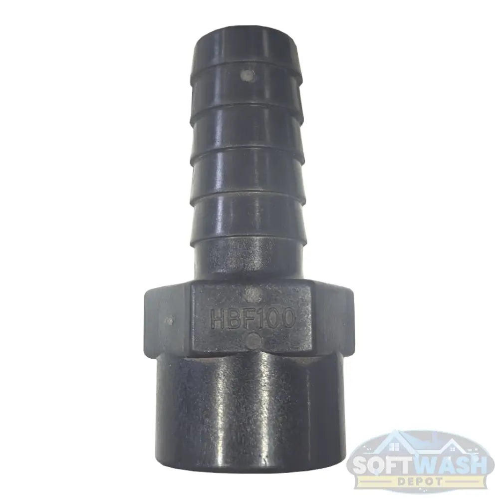 1 inch FPT x 1 inch hose barb polypropylene chemical-resistant fitting. - Soft Wash Depot
