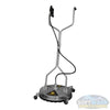 20-inch Whirl-A-Way stainless steel pressure washer surface cleaner with dual rotating jets, twin handles, swivel casters, and trigger gun for cleaning large flat surfaces. - Soft Wash Depot