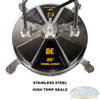 20-inch Whirl-A-Way stainless steel pressure washer surface cleaner with dual rotating jets, twin handles, swivel casters, and trigger gun for cleaning large flat surfaces. - Soft Wash Depot