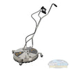 24 inch Whirl-A-Way stainless steel surface cleaner with triple rotating spray jets, twin handles, and caster wheels for commercial pressure washing. - Soft Wash Depot