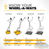24 inch Whirl-A-Way stainless steel surface cleaner with triple rotating spray jets, twin handles, and caster wheels for commercial pressure washing. - Soft Wash Depot