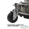 24 inch Whirl-A-Way stainless steel surface cleaner with triple rotating spray jets, twin handles, and caster wheels for commercial pressure washing. - Soft Wash Depot