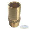 Brass hose nipple with 3/4 inch male pipe thread and 1 inch hose barb connection. - Soft Wash Depot