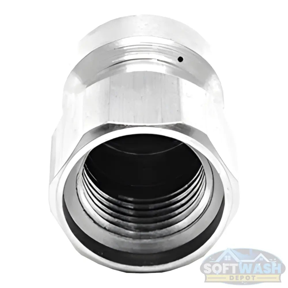 3/8 inch stainless steel fixed 8.0 sewer nozzle with button nose, front jet, and three rear jets for pressure washer sewer and drain cleaning. - Soft Wash Depot