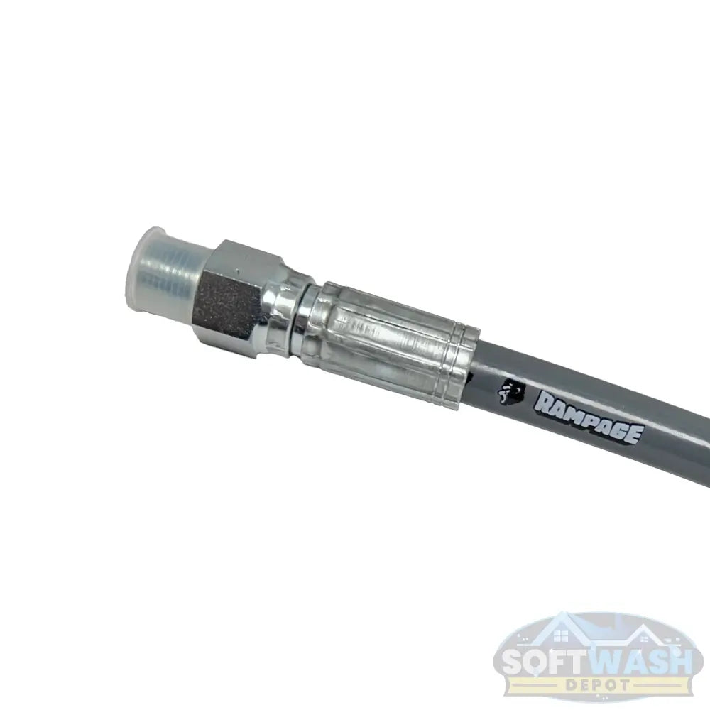 3/8 inch Rampage BEAST 2-wire pressure washer whip hose rated 7300 PSI with smooth gray cover and crimped MPT ends. - Soft Wash Depot