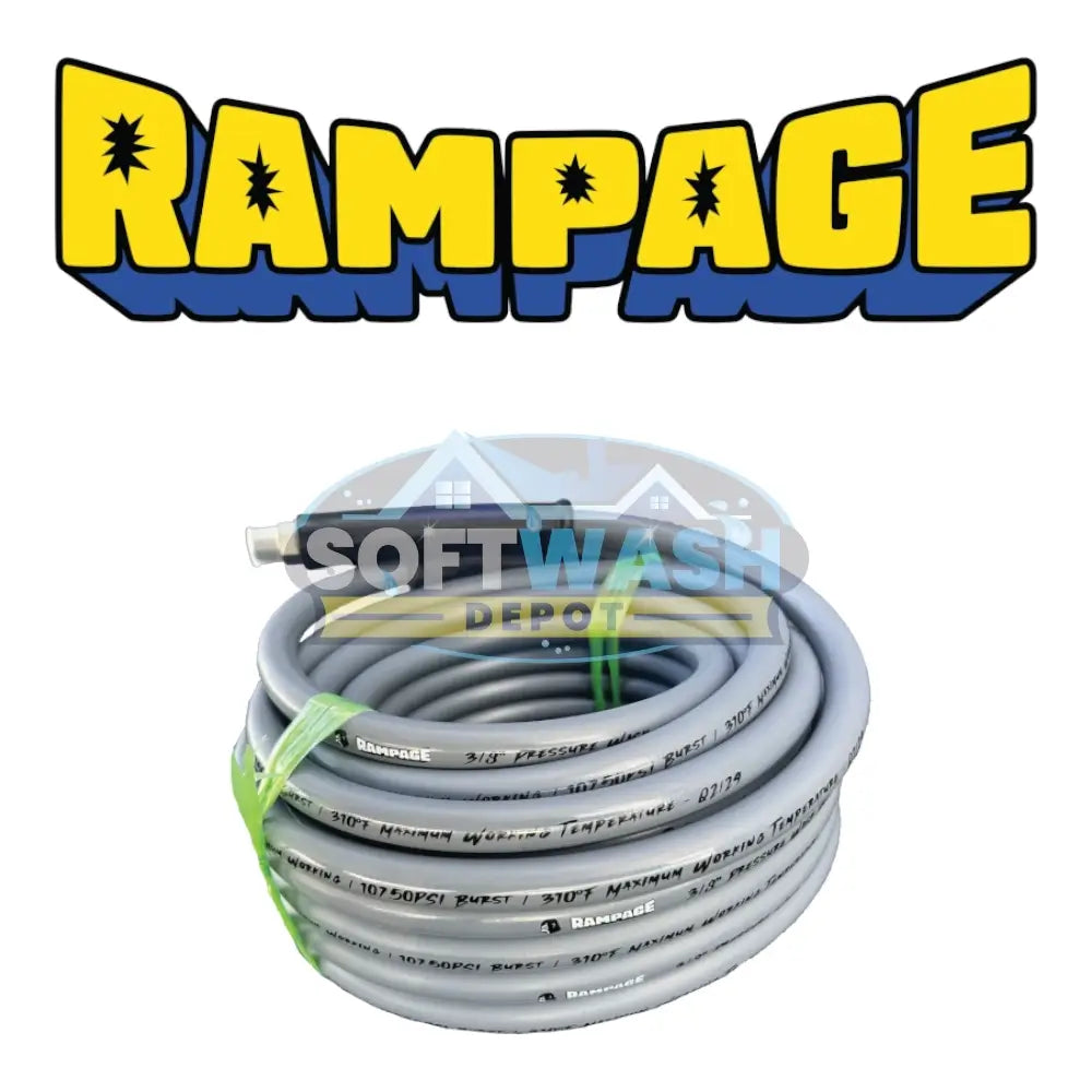 Rampage 🦍 Smooth Gray 3/8" Single Wire 4300 PSI Pressure Wash Hose