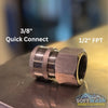 General Pump stainless steel 3/8 inch quick connect socket with 1/2 inch FNPT threads for pressure washing systems. - Soft Wash Depot