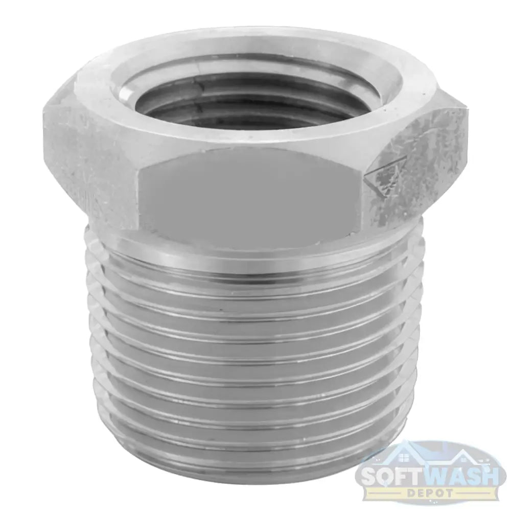 304 Stainless Steel Bushing – 3/8" MPT x 1/4" FPT, 3000 PSI
