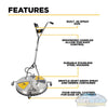 30 inch Whirl-A-Way stainless steel pressure washer surface cleaner with twin handles, swivel casters, and triple rotating spray jets for commercial flat surface cleaning. - Soft Wash Depot