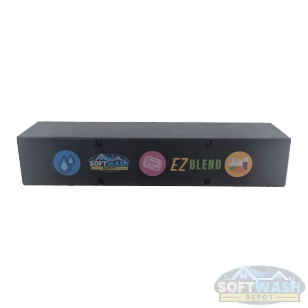 Black soft washing mixing manifold with 3 port and 4 port configuration for chemical proportioning systems. - Soft Wash Depot