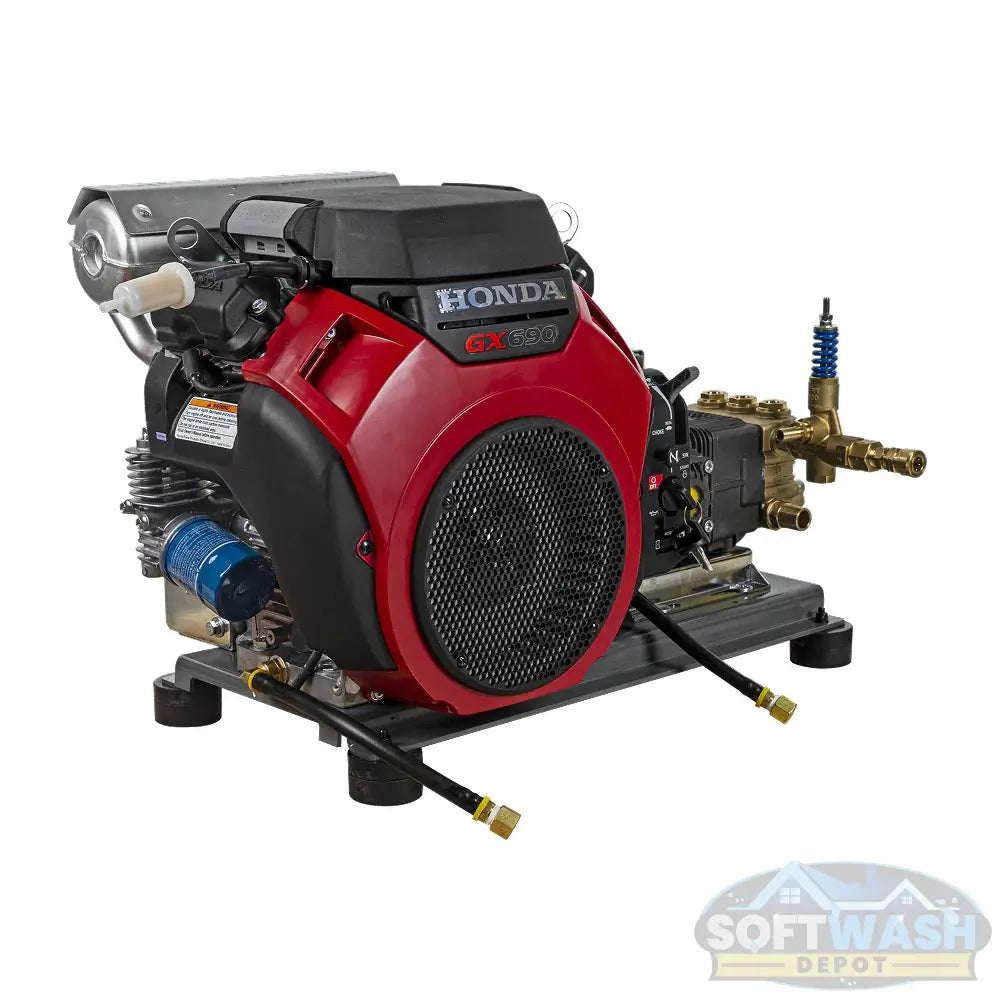 4,000 PSI 8.2 GPM BE cold water gas pressure washer with Honda GX690 engine and belt-driven General pump, designed for commercial truck mount applications. - Soft Wash Depot