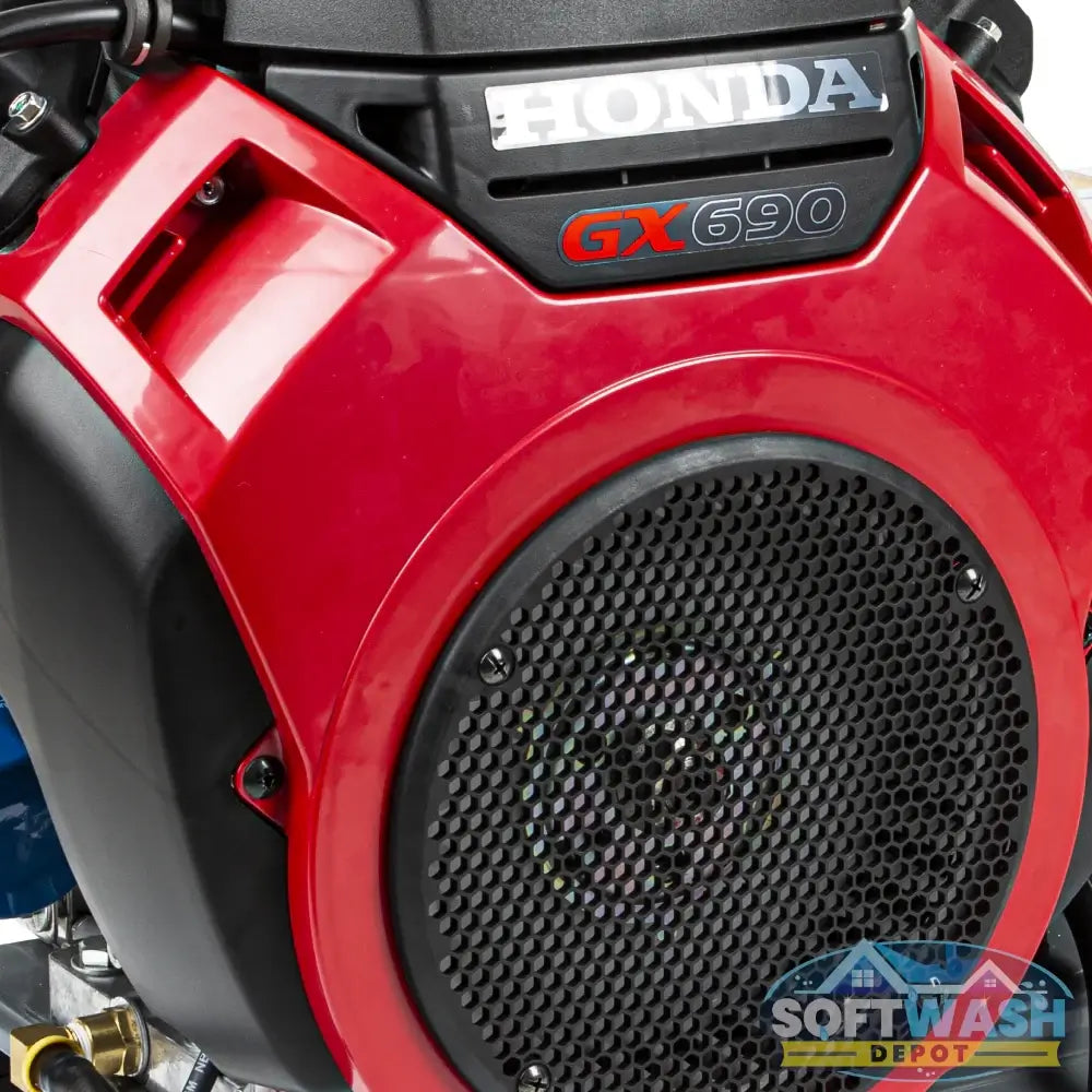 4,000 PSI 8.2 GPM BE cold water gas pressure washer with Honda GX690 engine and belt-driven General pump, designed for commercial truck mount applications. - Soft Wash Depot