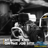 4,200 PSI 4.2 GPM cold water gas pressure washer with Honda GX390 engine, General TSS1511-P8 belt drive triplex pump, aluminum frame, and flat-free tires. - Soft Wash Depot