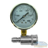 5,000 PSI Top Mount Pressure Gauge on Stainless QC Fitting - durable stainless steel quick-connect gauge for accurate PSI measurement in pressure washer and soft wash systems - Soft Wash Depot.