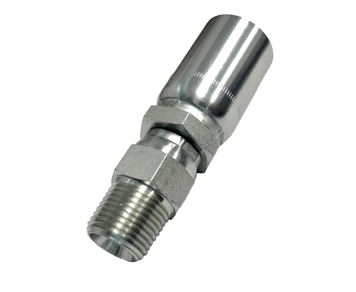1/2" Hose x 1/2" NPT Softwash Hose Crimp – Swivel – Stainless Steel