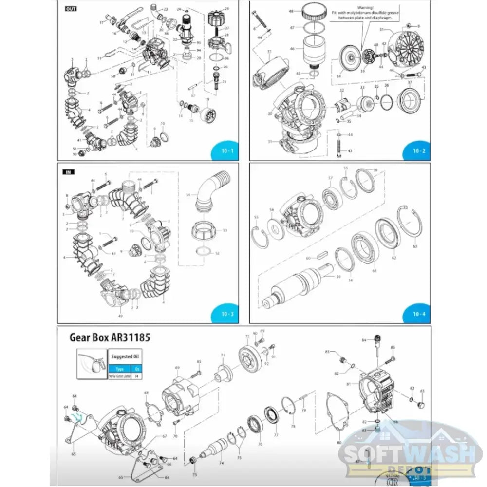 Green Viton O-ring for AR45 gauge fitting, model AR640071, displayed on a white background. - Soft Wash Depot