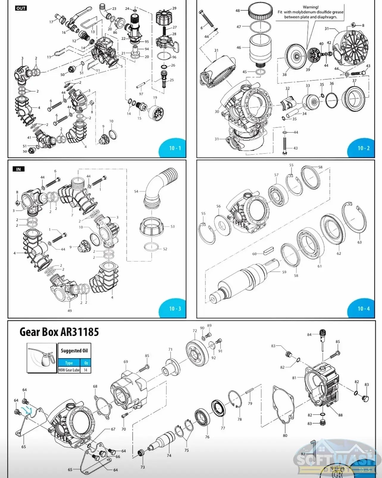 AR45 bypass O-ring for AR45 pressure washer pump bypass valve sealing and leak prevention. - Soft Wash Depot