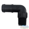 Banjo 1/2 inch MNPT x 3/4 inch hose barb 90 degree Schedule 80 polypropylene elbow fitting for pressure washing and soft wash systems. - Soft Wash Depot