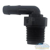 Banjo 1/2 inch x 3/8 inch Schedule 80 polypropylene 90 degree threaded hose barb elbow fitting for pressure washing and soft washing systems. - Soft Wash Depot
