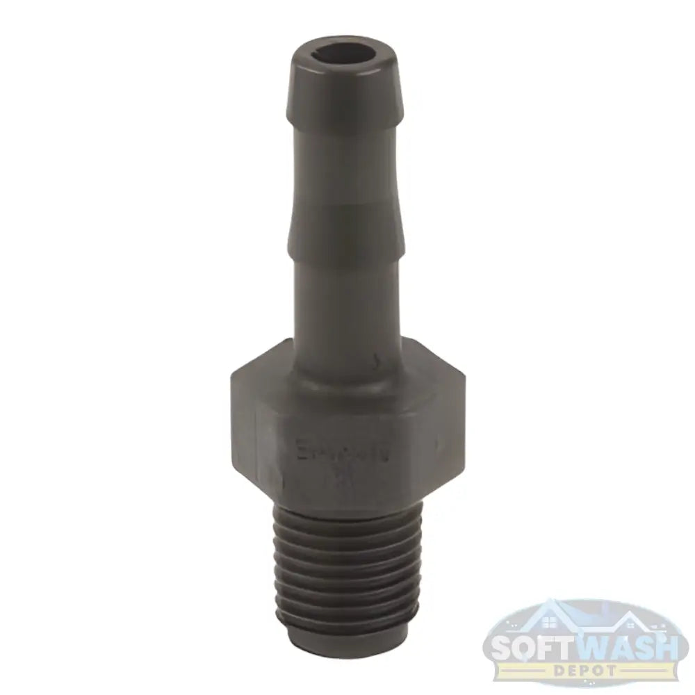 Banjo 1/4″ x 1/2″ Schedule 80 polypropylene hose barb reducer for chemical-resistant fluid transfer. - Soft Wash Depot