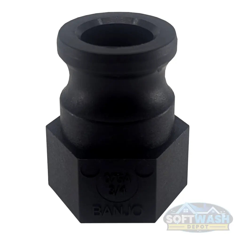 Banjo 3/4-inch FPT x 3/4-inch male camlock polypropylene Part A adapter for soft wash, pressure washing, and chemical transfer systems. - Soft Wash Depot