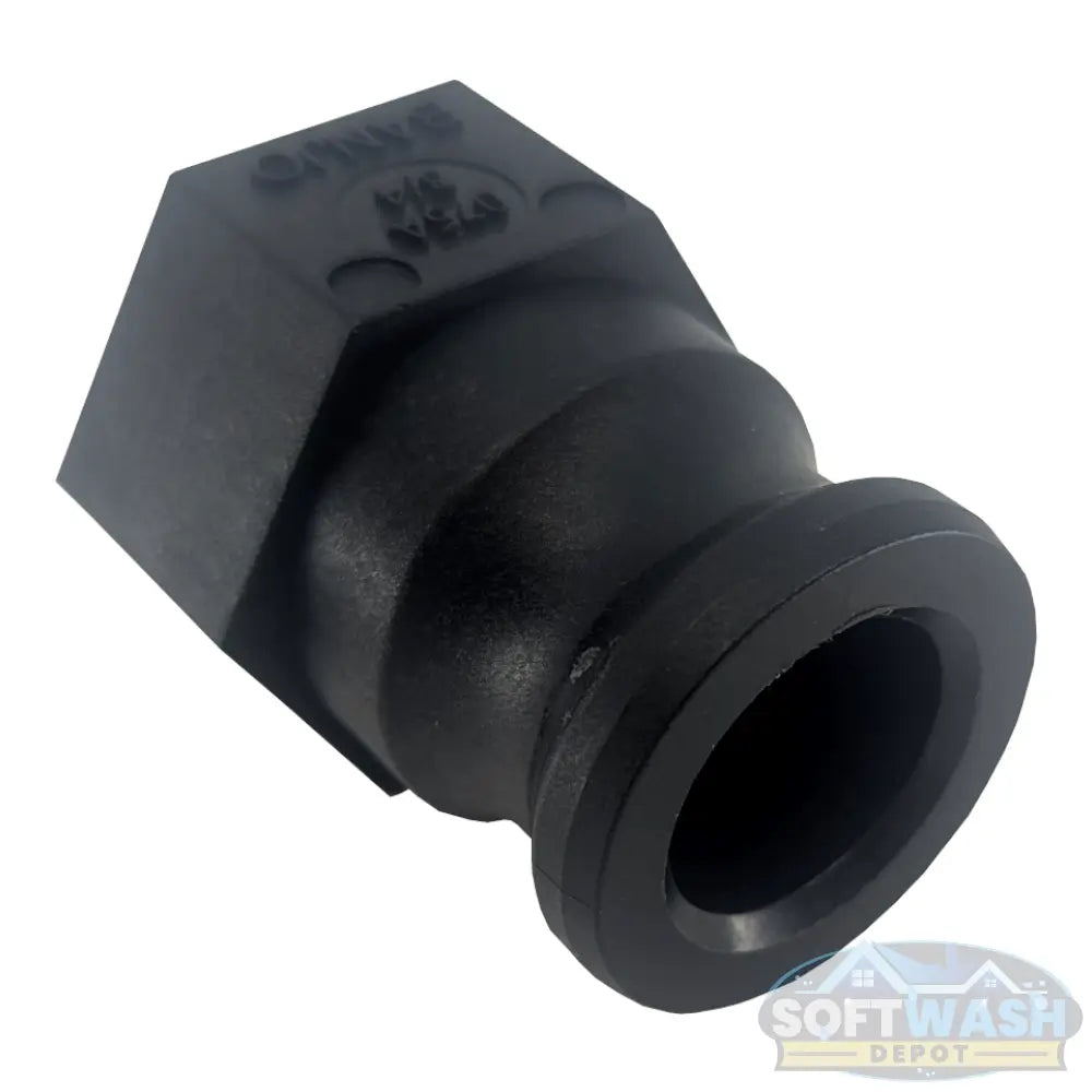 Banjo 3/4-inch FPT x 3/4-inch male camlock polypropylene Part A adapter for soft wash, pressure washing, and chemical transfer systems. - Soft Wash Depot