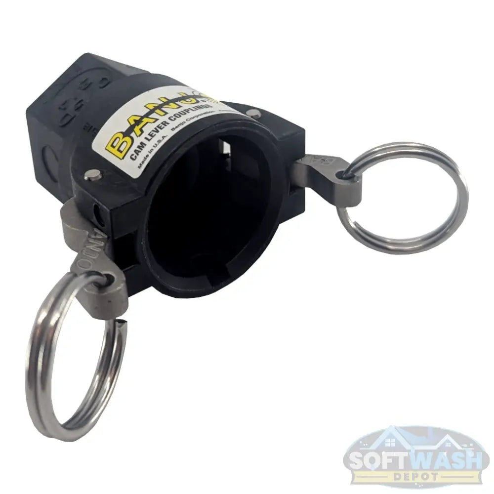 Banjo 3/4 inch Part D polypropylene female camlock x female NPT coupling with stainless steel cam arms and EPDM gasket. - Soft Wash Depot