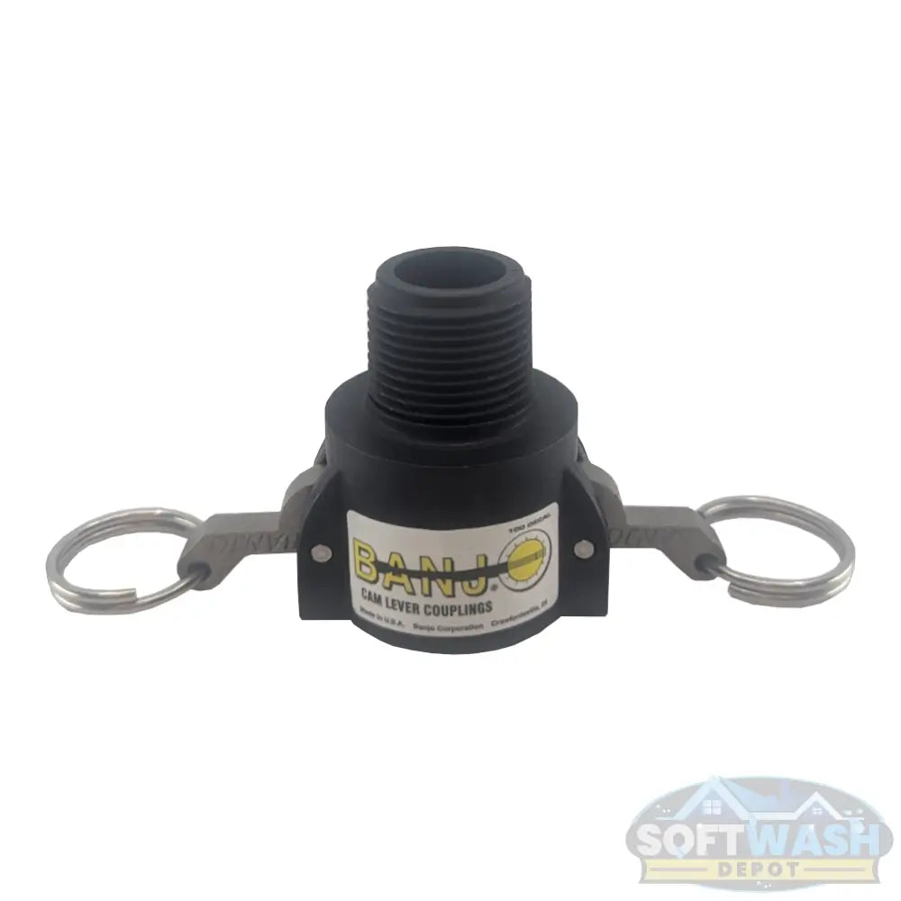 Banjo 3/4-inch female camlock x 3/4-inch MPT Part B polypropylene fitting. - Soft Wash Depot