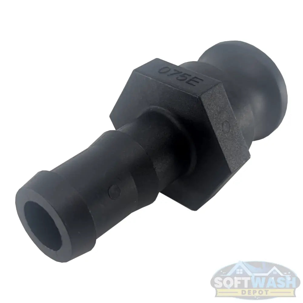 Banjo 3/4-inch male camlock x 3/4-inch hose barb polypropylene Part E adapter for soft wash, pressure washing, and chemical transfer systems. - Soft Wash Depot