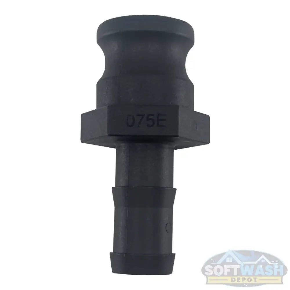 Banjo 3/4-inch male camlock x 3/4-inch hose barb polypropylene Part E adapter for soft wash, pressure washing, and chemical transfer systems. - Soft Wash Depot