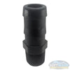 Banjo 3/4-inch MNPT x 1-inch hose barb adapter, black Schedule 80 polypropylene fitting for chemical and soft wash systems. - Soft Wash Depot