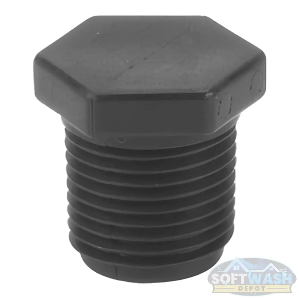 Banjo 1/2″ Poly Plug (Schedule 80) - Durable polypropylene threaded plug for fluid systems, designed for corrosion resistance and high-pressure applications - Soft Wash Depot.