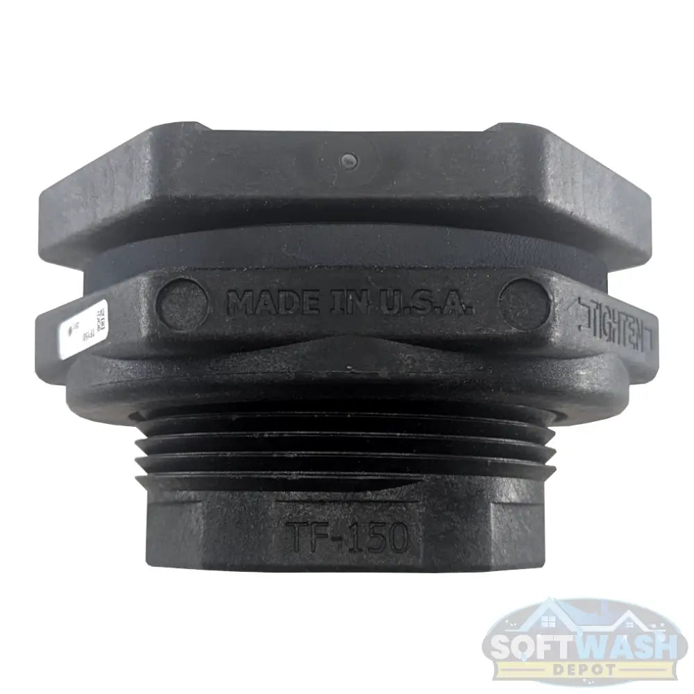 Banjo 1–1/2″ (TF-150) bulkhead tank fitting with EPDM gasket, heavy-duty chemical-resistant tank connection for poly tanks and fluid transfer systems. - Soft Wash Depot