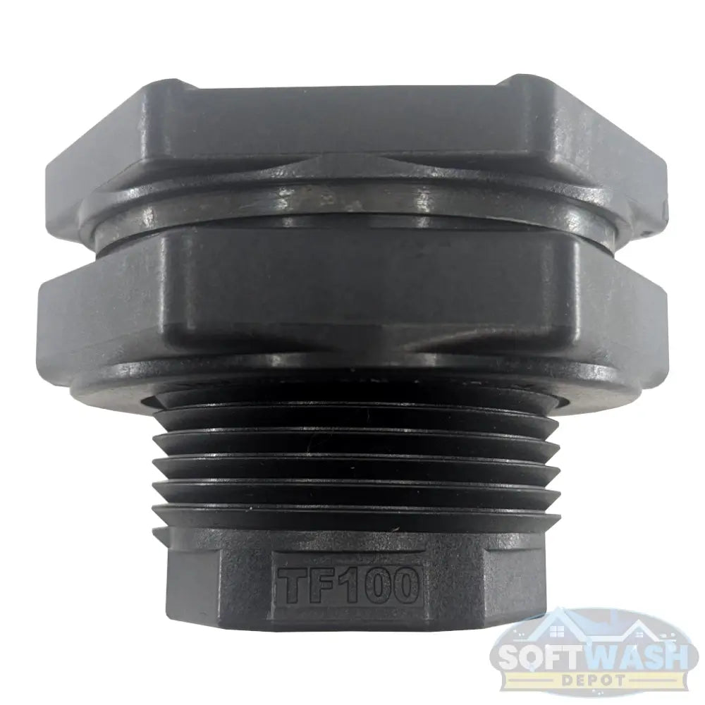 Banjo 1″ (TF100) bulkhead tank fitting with EPDM gasket, heavy-duty chemical-resistant tank connection for poly tanks and fluid transfer systems. - Soft Wash Depot