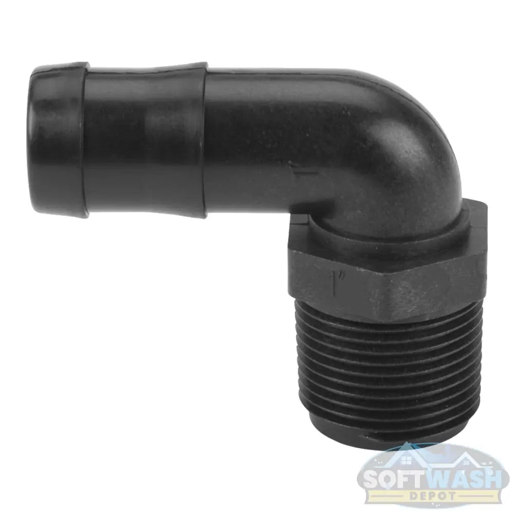 Banjo 1" MNPT x 1" Hose Barb Polypropylene 90° Elbow (Schedule 80)