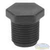 Banjo 3/4-inch polypropylene plug, Schedule 80, black threaded MPT poly plug for sealing tank ports, plumbing lines, and chemical systems. - Soft Wash Depot