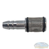 Chrome chemical filter with check valve featuring a stainless steel mesh screen. - Soft Wash Depot