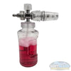 Dirt Vanish Clear Foam Cannon with clear chemical bottle, brass fittings, and quick-connect pressure washer attachment for vehicles, siding, driveways, roofs, and exterior cleaning. - Soft Wash Depot