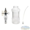 Dirt Vanish Clear Foam Cannon with clear chemical bottle, brass fittings, and quick-connect pressure washer attachment for vehicles, siding, driveways, roofs, and exterior cleaning. - Soft Wash Depot
