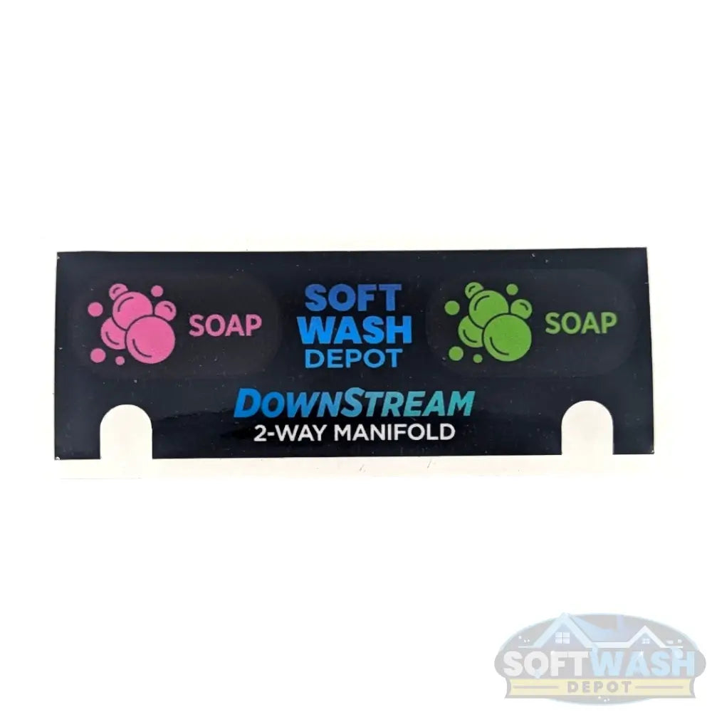(Downstream 2 Port) Soft Wash Depot Soft Wash Mixing Manifolds, Valves & Downstream Manifold Replacement Stickers - Replacement label set for marking mix ratios and valve settings on soft wash systems. - Soft Wash Depot