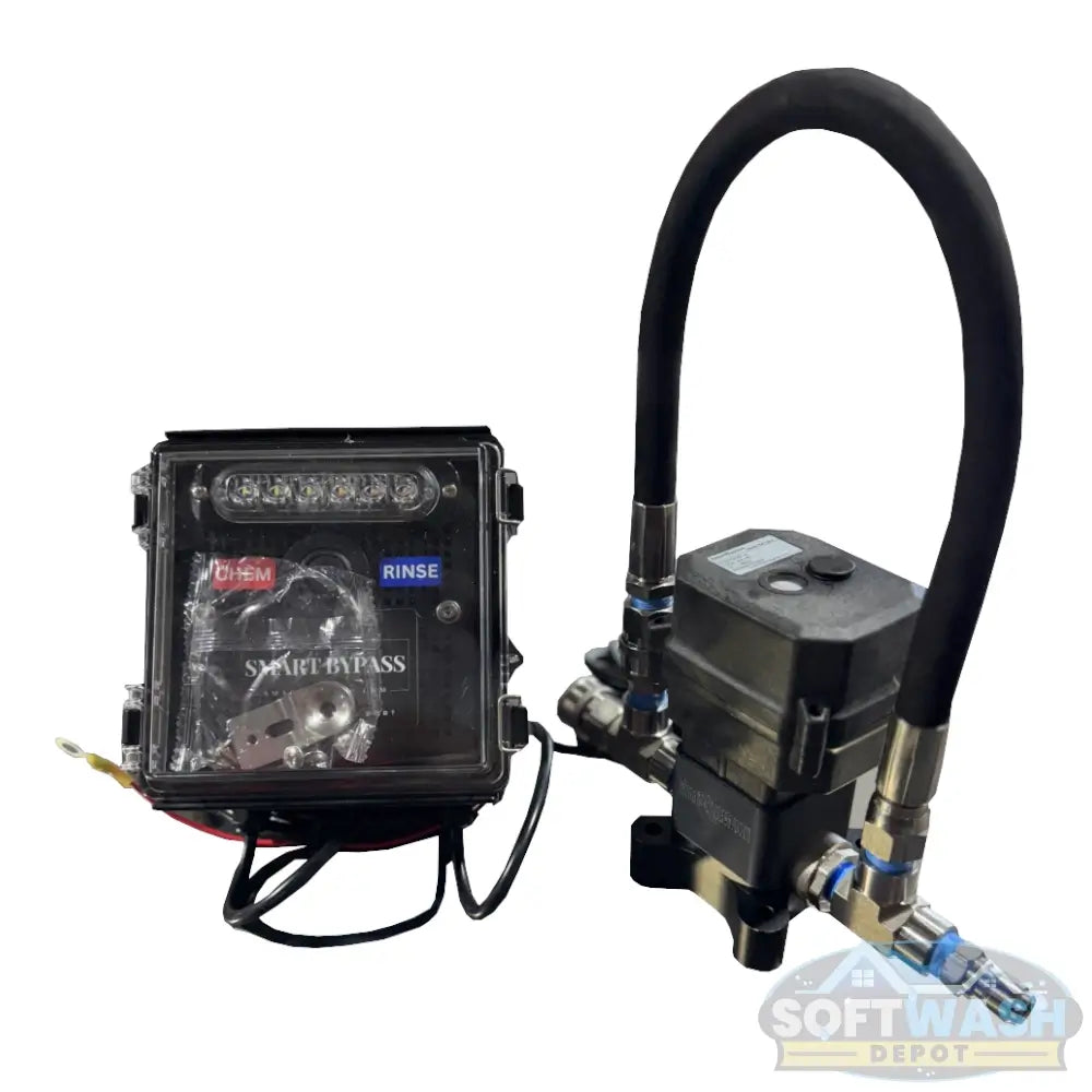 Downstream Remote Bypass - Wireless remote bypass system for soft washing and pressure washing. Includes control box, remote transmitters, actuator valve, and waterproof phone pouch. - Soft Wash Depot